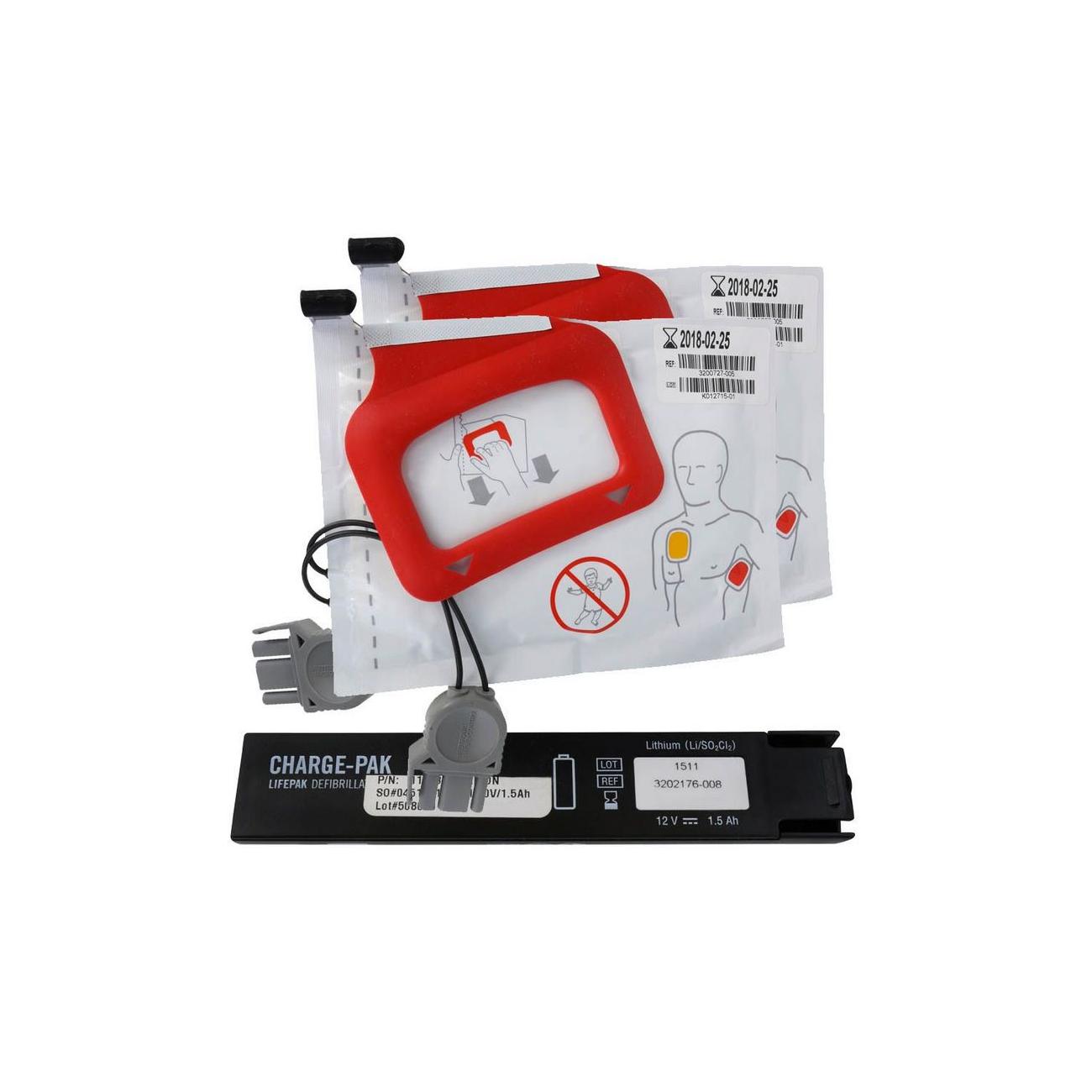 Lifepak CR+ Charge-Pak Met 2 Quik-Pak Elektrodensets